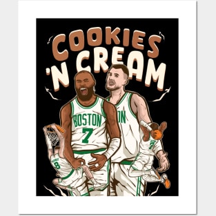 Jaylen Brown and Kristaps Porzingis "Cookies 'N Cream" Cartoon Posters and Art